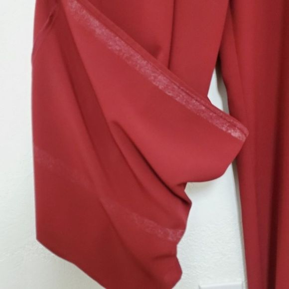 GIANNI BINI | Maroon Wide Leg Open Back Romper Med - Picture 7 of 8